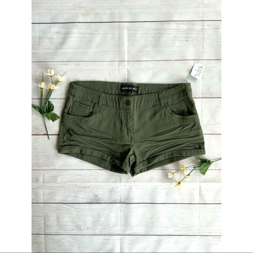 Ambiance Apparel Army Green Short